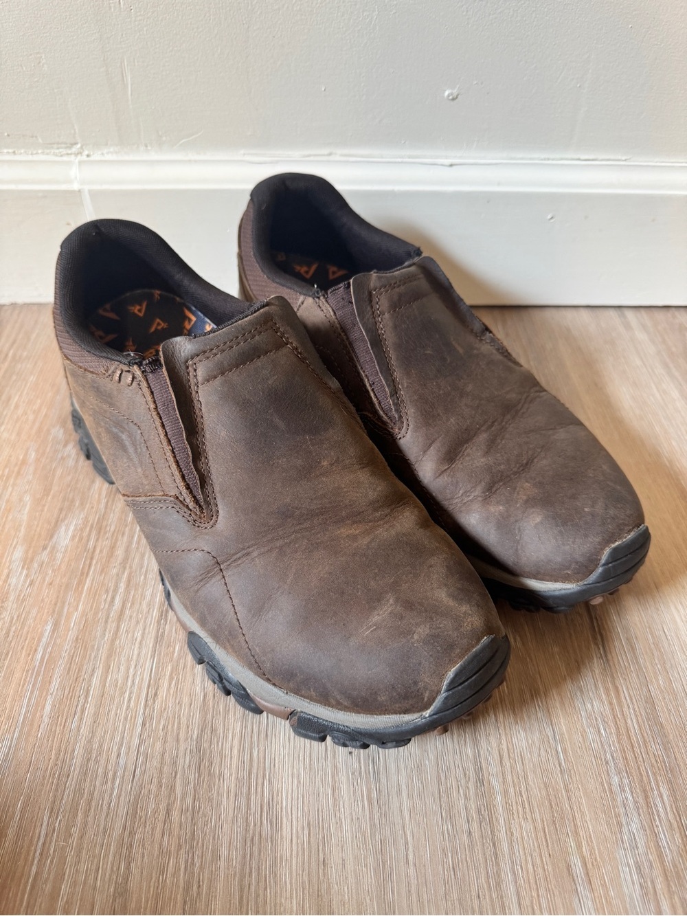 Merrell Moab Adventure Moc Brown Leather Slip On Hiking Shoes Men’s 12